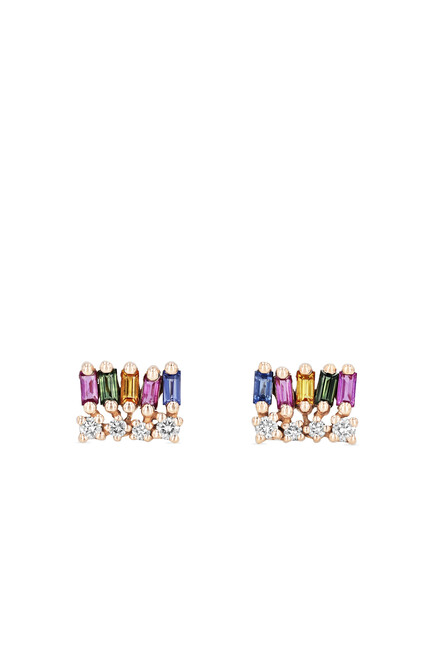 Cierra Multi-color Sapphire Stud Earrings